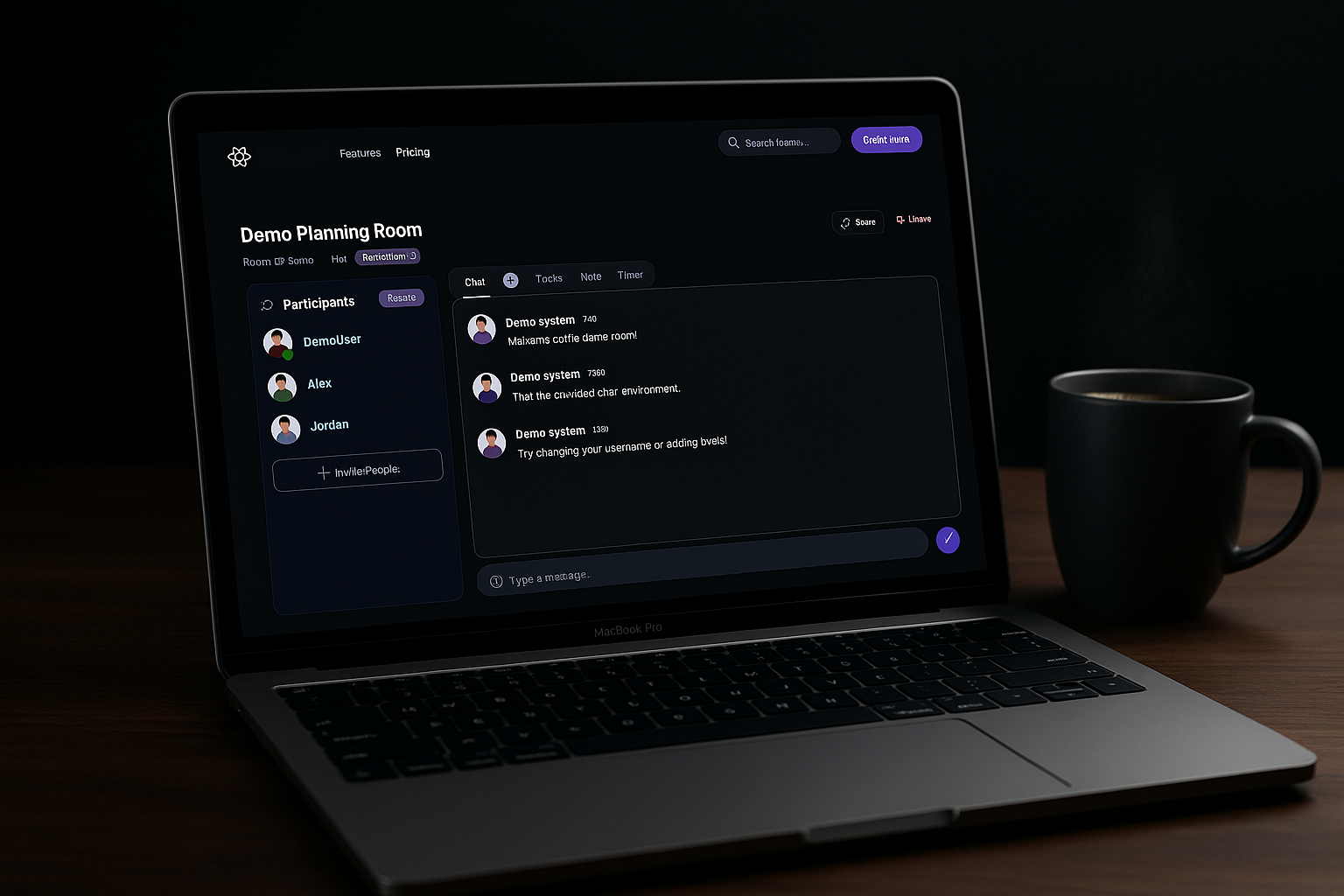 WebRoom interface screenshot